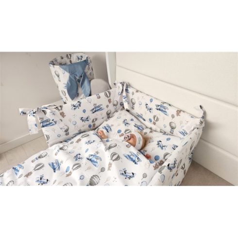 Baby Shop 4 részes babaágynemű - Kék repülőgép 