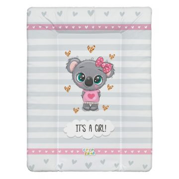   Babastar puha pelenkázó lap 50*70 cm - It's a girl ! koala szürke 