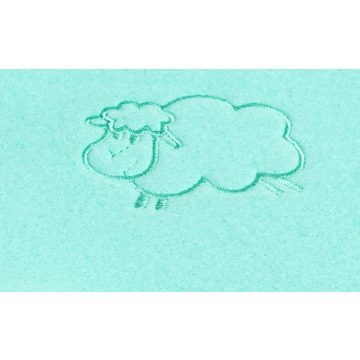 Frottír fürdető kesztyű hímzett - türkiz bárány