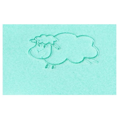 Frottír fürdető kesztyű hímzett - türkiz bárány