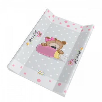   Babastar puha 2 ékes pelenkázó lap 50*70 cm -  It's a girl ! maci cumisüveg szürke 