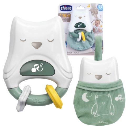 Chicco Day & Night Owl zenélő csörgő és éjszakai fény kiságyjáték 0 hó+