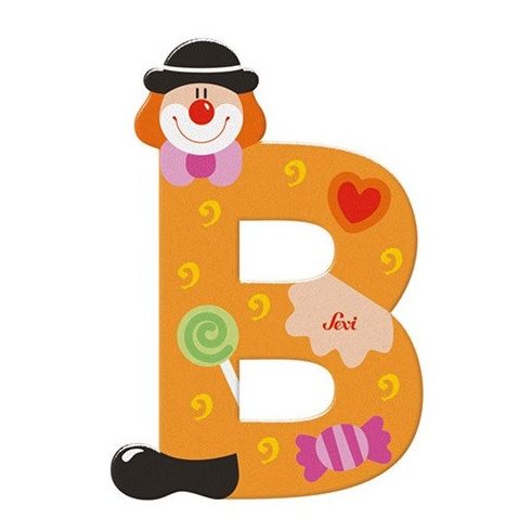 Sevi Fa betű bohócos - B narancssárga