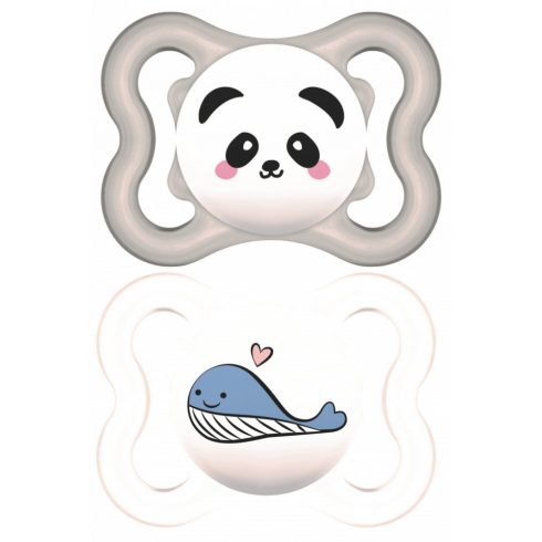 MAM Supreme 0+ szilikon nyugtató cumi 2db - panda,bálna 