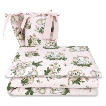   Baby Shop 3 részes ágynemű garnitúra - Baba állatok rózsaszín 