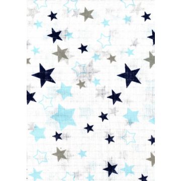 Mintás textil pelenka 1db-os - kék,szürke csillagok