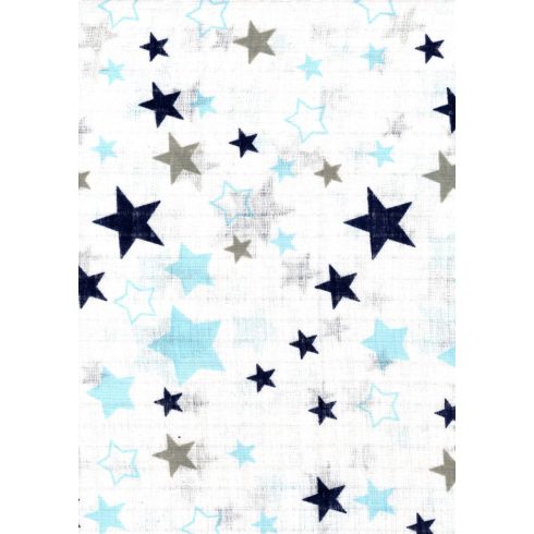 Mintás textil pelenka 1db-os - kék,szürke csillagok