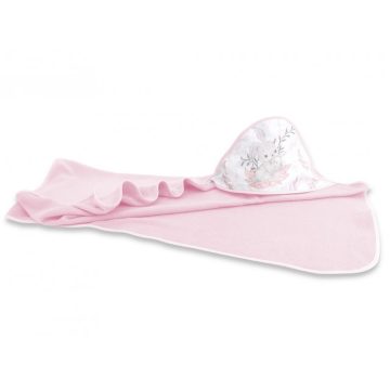   Baby Shop kapucnis fürdőlepedő 100*100 cm - rózsaszín Lulu