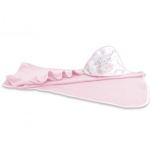 Baby Shop kapucnis fürdőlepedő 100*100 cm - rózsaszín Lulu