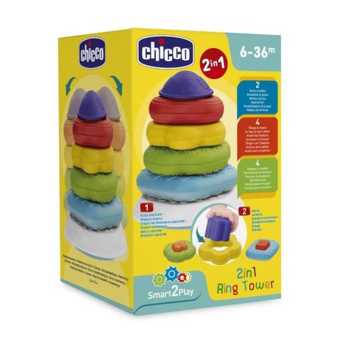 Chicco Smart2Play Gyűrűs építőtorony
kézkoordinációs játék 6 hó+