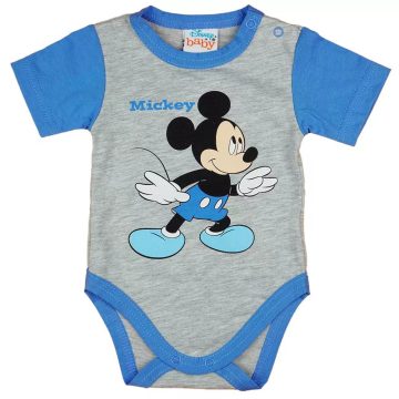  Rövid ujjú baba body Mickey egér mintával (56) - szürke 