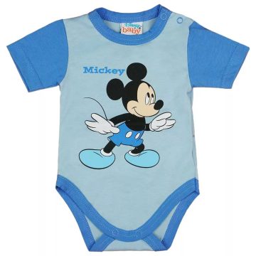 Rövid ujjú baba body Mickey egér mintával (62) - kék