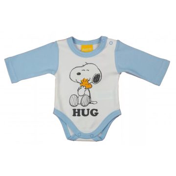   Hosszú ujjú baba body Snoopy mintával  (80) - fehér/v.kék