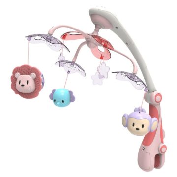 Baby Mix műanyag forgó zenélő kivetítő - piros