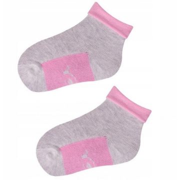 Yo! Baby pamut zokni 6-9 hó - szürke/rózsaszín