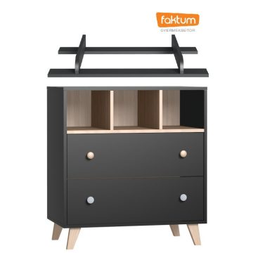   Faktum Colette Antracit komód + toldalék komódhoz - Antracit szürke/Sonoma tölgy
