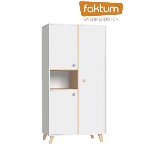 Faktum Colette Fehér 2 osztású szekrény - Fehér/ Coimbra