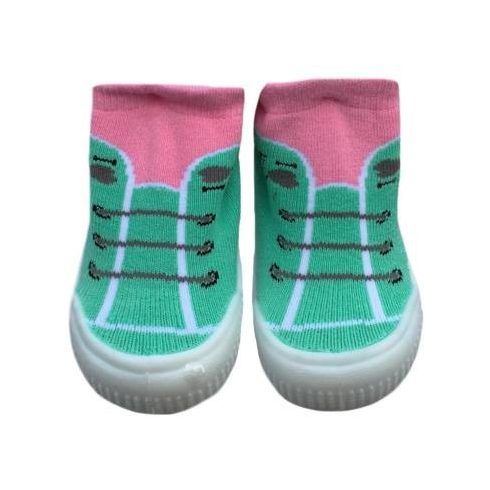 YO! Lány zoknicipő 21-es rózsaszín/zöld fűzős