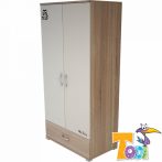   Todi Zoo 2 ajtós + 1 fiókos nagy szekrény - sonoma tölgy/krém