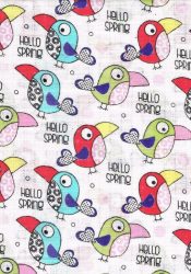 1db-os mintás textil pelenka - madárkák