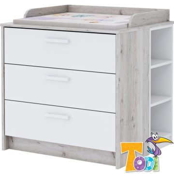   Todi Bee – 3 fiókos komód, pelenkázó toldalékkal, polccal