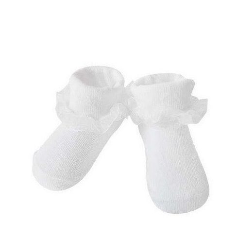 Yo! Baby pamut zokni - fehér csipkés 0-3 hó