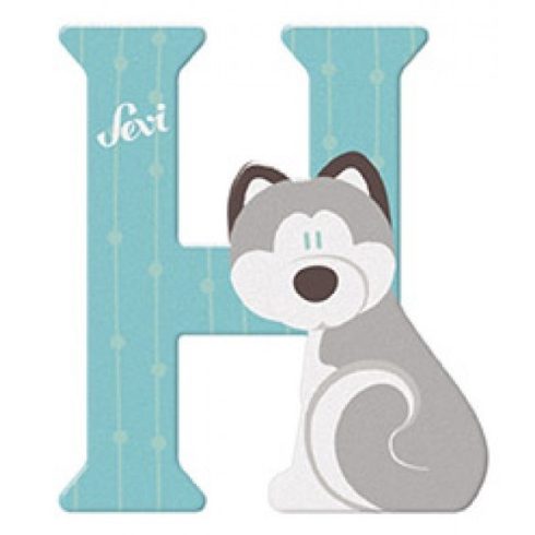 Sevi Fa betű állatos - H pasztell kék